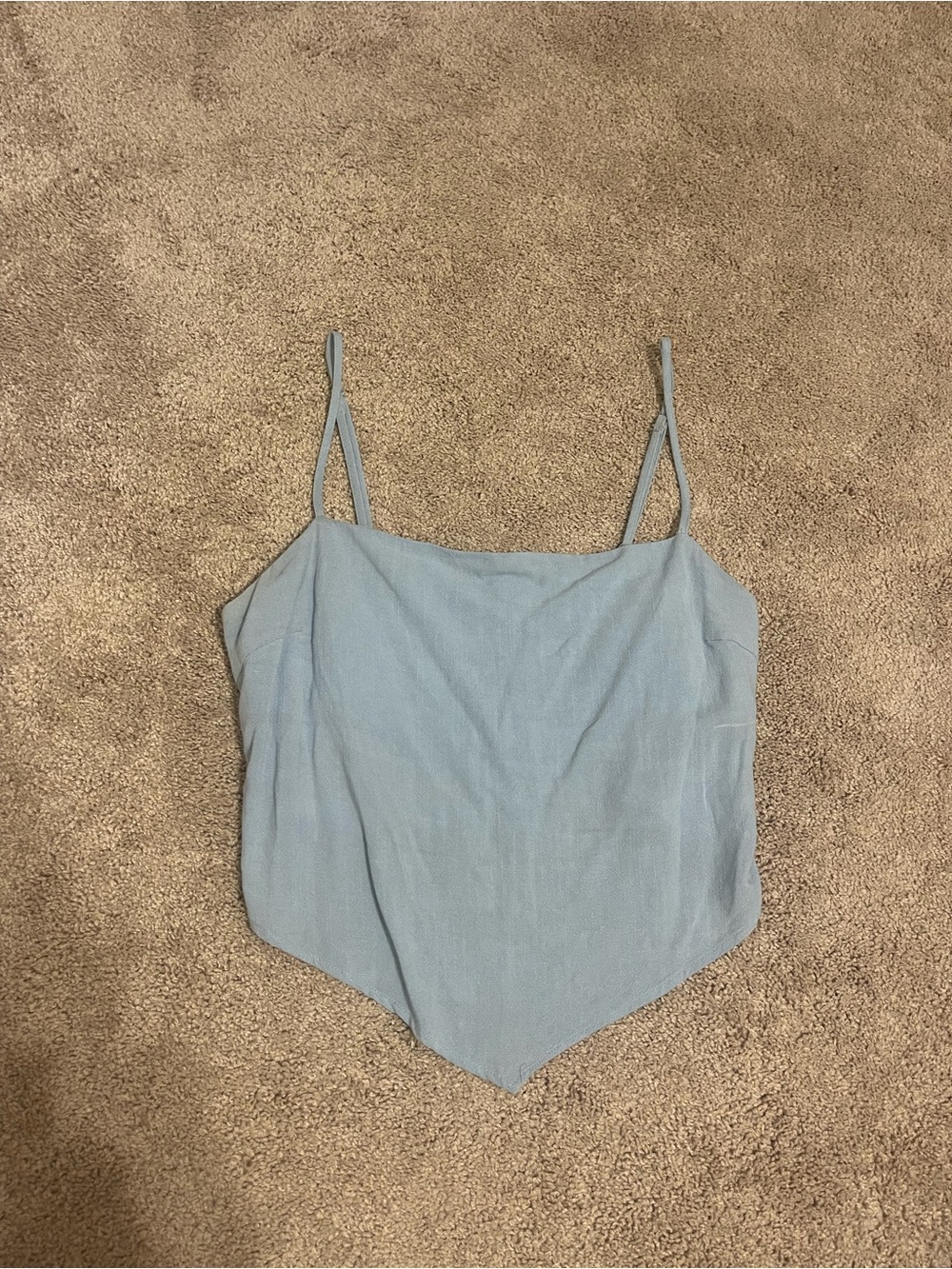 Blue Handkerchief Hem Tank